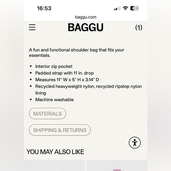 NWT BAGGU swan bag in black - Picture 5 of 5